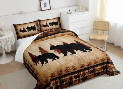 Feelyou Kids Bear Comforter Set Rustic Cabin Country Bedding Set Full Size