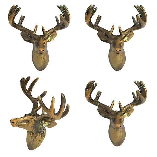 SGYUNQ Deer Cabinet Knobs, Animal Drawer Knobs for Dresser Drawers, Cabinet Knob Pulls for Wardrobe Cupboard Home Kitchen Decorative, 4PCS