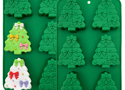 Christmas Tree Silicone Molds 2 Pack Christmas Chocolate Molds for Baking 3D Christmas Cake Mold Holiday Candle Resin Mold Xmas Pine Tree Soap Ice Cube Mold for Jello Cake Festival Home Decoration