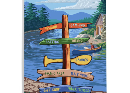 Lantern Press Maine, Signpost, River, 12x18 Inch Aluminum Sign, Indoor or Outdoor Use