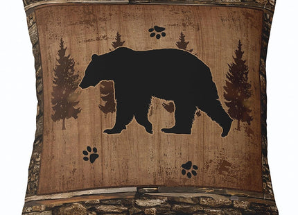 Feelyou Bear Throw Pillow Covers 18"x18" Set of 4 Soft Rustic Deer Cushion Case Fish Decor Pillowcase Mallard Duck Black Brown Indoor Outdoor