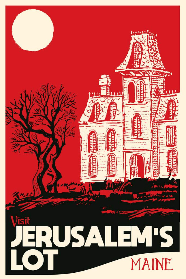 Visit Jerusalems Lot Poster Maine Fantasy Travel Classic Halloween Decorations Cool Wall Art Print Poster 12x18