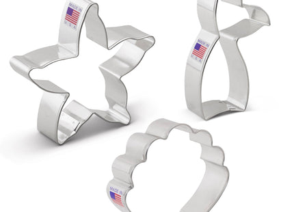 Ann Clark Mermaid Cookie Cutters Set of 3, Made in USA