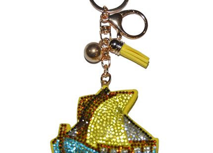Sailboat Keychain for Women Bling Backpack Keyrings Sailors Key Fob Sailing Purse Charm