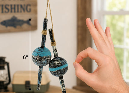 The Bridge Collection Set of 2 Hanging Fishing Bobber Lakehouse Decorations
