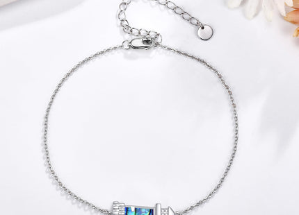 ONEFINITY Lighthouse Bracelet For Women Sterling Silver Lighthouse Pendant Bracelet Abalone Shell Birthday Jewelry Gift For Lover