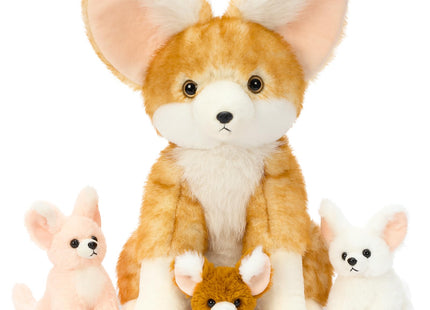 Karister Fennec Fox Plush Toy with 3 Babies, 17.4" Fox Stuffed Animal