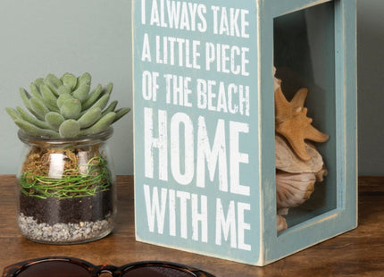 Primitives by Kathy Seashell Holder - Coastal Decor, Glass Display, Treasure Chest, Room and Bedroom Decor