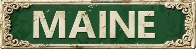 Vintage Tin Maine Sign Retro Metal Sign Suitable For Home Street Shop Garage Bar Farm Garden - Multi-Purpose For Indoor/Outdoor Use Plaque 4x16 Inch