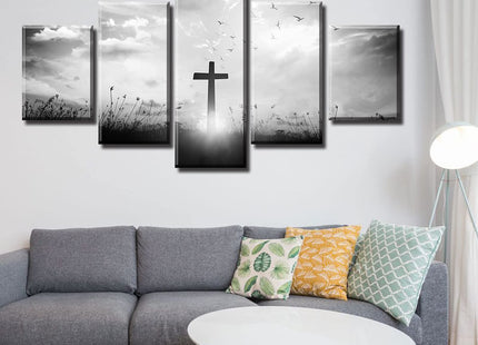 DJSYLIFE Nautical Wall Decor Navy Military Submarine Bathroom Wall Art Ocean Horizon Canvas Prints Modern Home Office Boys Room Artwork Decorations 60" W x 32" H 5 Pieces