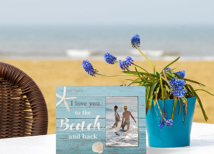 UNCDLV Beach Picture Frame, Coastal Nautical Couple Picture Photo Frames 4x6, Beach Wedding Gifts for Women Men Lover, Coastal Decor for House Bedroom Trip Vacation Gifts