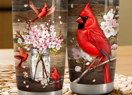 SANDJEST Cardinal Tumbler 20oz Stainless Steel Insulated Travel Mug Cup for Women Girls Gifts for Birthday Christmas