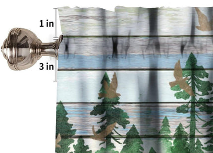 Camper Rv Valance Curtain, Rustic Vintage Wooden Mountains Forest Travel Trailer Camper Rod Pocket Blackout Window Valance for Farmhouse Kitchen Bedroom Living Room, 54x18inch