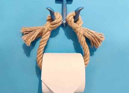 Perfeso.L Beach Rope Toilet Paper Holder Metal Anchor Hook Bathroom Decor