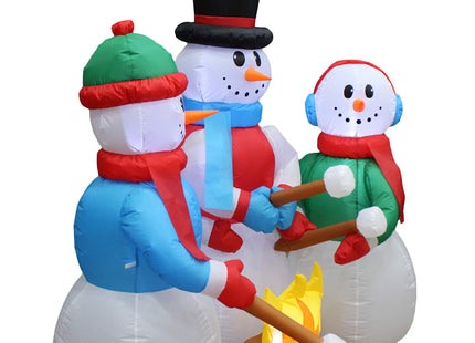 5 FT Christmas Inflatable Snowmen Campfire Roasting Marshmallows