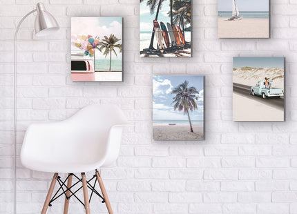 9 Pieces Beach Wall Art Prints Ocean Beach Decor Nautical Themed Posters Teens Girls Bedroom Decor, 8 x 10 Inch, Wall Art Decoration for Men and Women Living room Bedroom