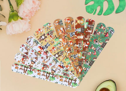 Serencatcher 48pcs Woodland Animals Slap Bracelets, Woodland Party Favors Include Bracelet Wristbands in 12 Styles for Forest Jungle Animal Birthday Party Decorations