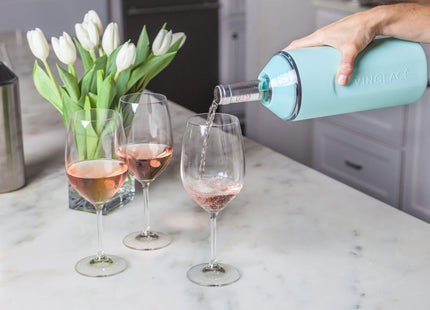 Vinglacé Wine Bottle Chiller- Portable Champagne Insulator- Stainless Steel Wine Cooler Sleeve - Keeps Wine Cold (Sea Glass)