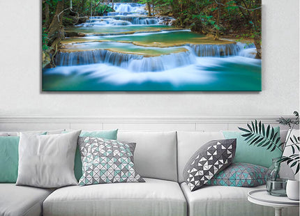 DZL Art S75275 Canvas Prints Wall Art Forest Waterfall Landscape Forest Scenery Painting Nature Wilderness Photography for Living Room Bedroom Bathroom Home Office Decor