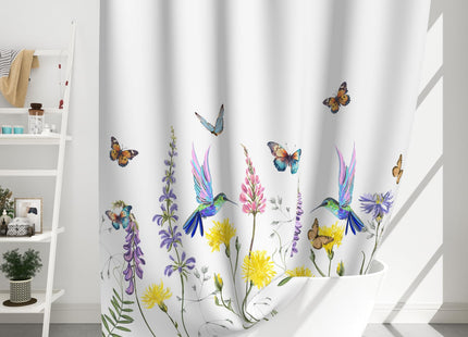 Xiazhilaio Hummingbird Shower Curtain with Hooks 71x74 Inch
