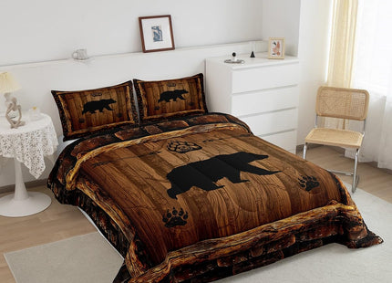 Feelyou Bear Animals Cabin Comforter Set Full Size Kids Boys Girls Bedding