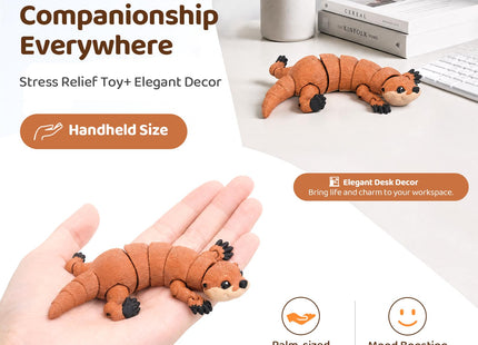 Yipintang 3D Printed Articulated Otter Toy for Kids, Flexible Otter Fidget Figure, Movable Animal Toy for Boys & Girls, Sensory Stress Relief Toy, Desk Decor, Birthday