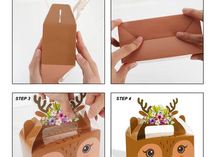 Tevxj 24 Pack Woodland Party Favor Boxes, Woodland Animals Theme Treat Bags