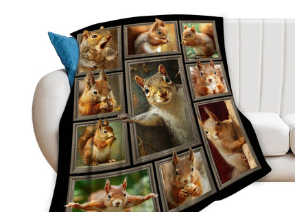 Quorin Squirrel Blanket, Cute Squirrel Throw Blanket Animal Gifts 60"X50"