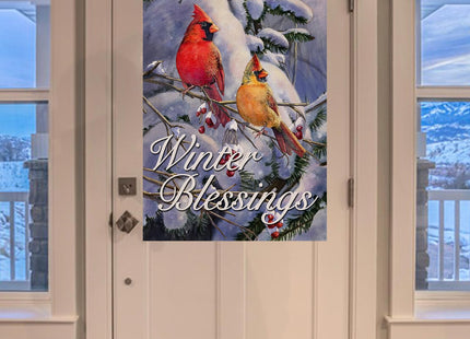 Furiaz Winter Blessings Cardinal Large Decorative House Flag
