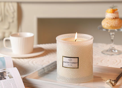 Forest Candle - Large 19oz White Scented Christmas Candle, 88hr Burn Time, Perfect for Home Decor & Gifts