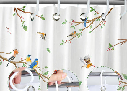 Arquiel Bird Branch Squirrel Polyester Shower Curtain, Squirrel, 72×72 in