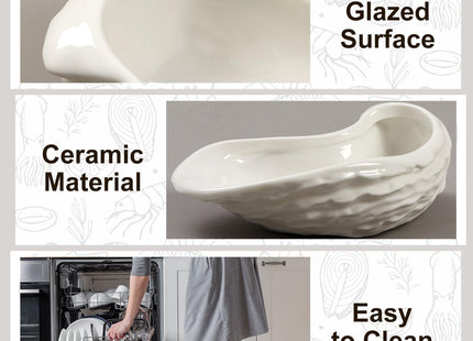 Reallnaive 6 Pcs Ceramic Oyster Shells Reusable Oyster Grilling Shells Large Clam Baking Dish Platter Plate for Cooking Shrimp Scallops Clams Seafood of All Kind