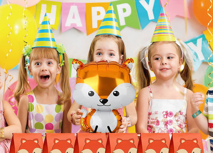 YYMYMGJ 24 Pack Fox Party Favor Bags Woodland Goodie Gift Bags for Fox Woodland Birthday Party Decoration supplies Baby Shower