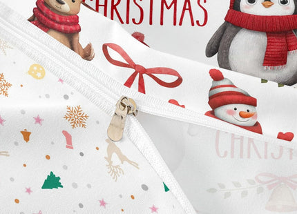Erosebridal Kids Christmas Bedding Set Twin Size, Deer Cute Animal Duvet Cover for Children Boys Girls Bedroom Decor, Santa Claus Snowman Quilt Cover, Branches Winter Theme Comforter Cover, White