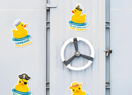 JAPBOR Cruise Door Decorations Magnetic - 4PCS Duck Magnets, Ducks Themed Cruise Ship Car Cabin Refrigerator Magnet Decal, Funny Summer Magnetic Fridge Stickers for Home Kitchen Cabinet Decor