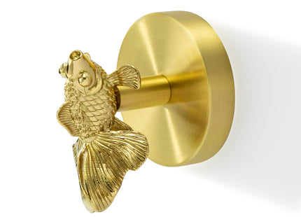 MFYS Brass Fish Coat Rack Robe Wall Hooks Hat Dragonfly Hanger for Bedroom Kitchen Various Shapes Animal Deer Decor Home Accessories (1, Fish)
