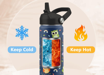 FAIVHSO Owl Gifts, 16 oz Water Bottle with Straw Lid, Owl Water Bottle