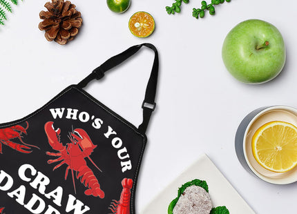 BDPWSS Crawfish Apron With Pockets Crawfish Lover Gift Crawfish Boil Lobster Gift Who's Your Crawdaddy Crawfish Themed Gift (Your Crawdaddy AP), average size