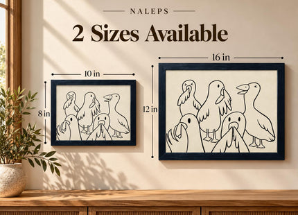 NALEPS Seagull Bathroom Framed Wall Art,Funny Seagull Wall Decor, 8x10 In