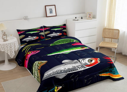 Feelyou Fishing Lure Bedding Set Twin Size for Children Teen Kids