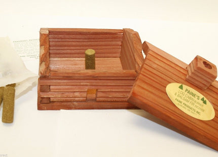 Paine's Medium Log Cabin Incense Burner Comes with 10 Balsam fir logs