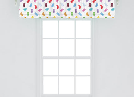 Lunarable Christmas Window Valance Pack of 2, Xmas Season Theme with Ginger House and Pine Tree Cookies Candies, Rod Pocket Curtain Valances for Kitchen Bedroom, 54" X 12", Cinnamon Beige and Green