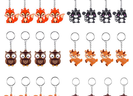 iMagitek 24 Pack Woodland Animal Keychains for Woodland Party Supplies, Birthday Party Bag Fillers, Birthday Gifts, Woodland Animals Lover Gifts , Woodland Party Return Gifts