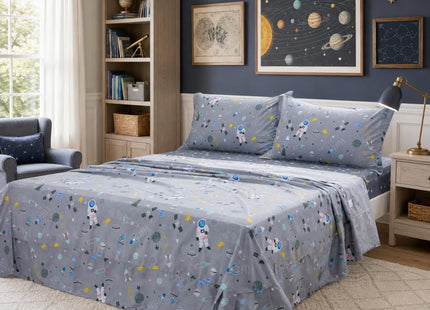 Brandream Kids Bedding Set Queen Size Sheets Cotton Boys Nautical Sharks Ocean Bed Sheet Set Deep Pocket 18 Inch (1 Top Sheet + 1 Fitted Sheet + 2 Pillow Shams)