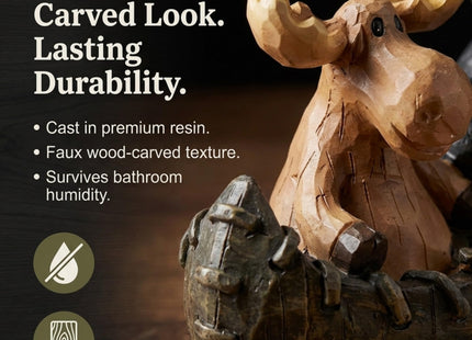 The Bridge Collection Canoeing Moose & Black Bear Figurine