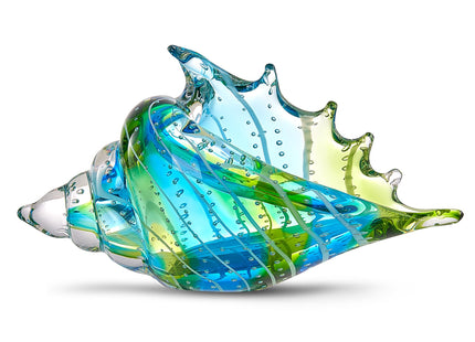 EUSTUMA Hand Blown Glass Conch Figurines Ornament,Sea Animal Ornament for Home Decor,Sea Animals Collection for Birthday Gift,Glass Seashell (Conch 1)