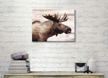 ARTISTIC PATH Rustic Deer Portrait Animal Canvas Wall Art, 24x18 Inch