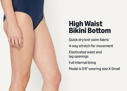 Amazon Essentials Women's High Waist Swim Bottom, Navy, Small
