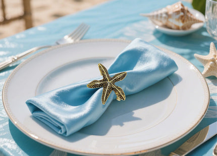 Davifina Starfish Napkin Rings Set of 6 for Coastal Beach Party Table Decor
