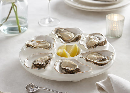 Mud Pie Oyster Plat Server Set,10 1/2"